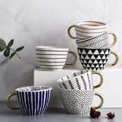 Caneca Geometric Pintada a Mão - 330ml