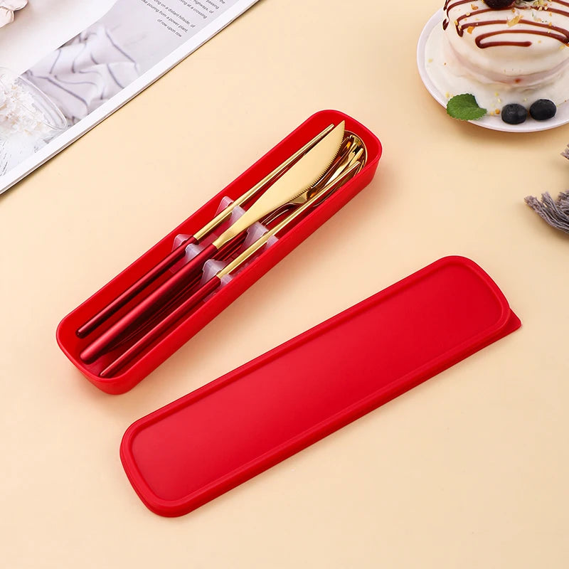 Conjunto Talheres Portátil em Inox 4 Pcs