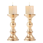 Conjunto Castiçais Dourado em Metal - 2pcs