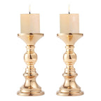 Conjunto Castiçais Dourado em Metal - 2pcs