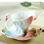 Conjunto Caneca Cisne em Porcelana Esmaltada - 3pcs