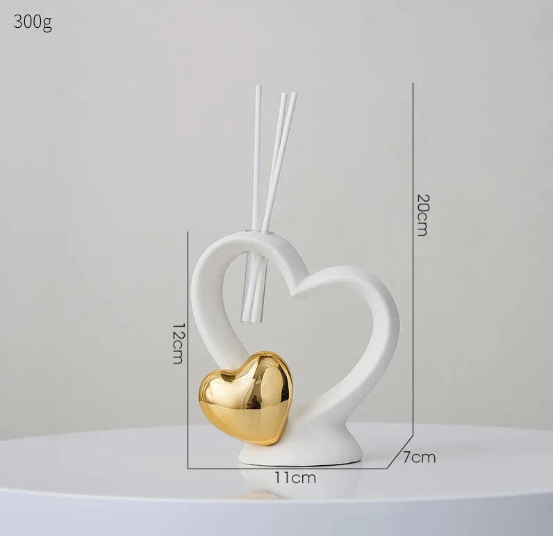 Linha Ornamentos Coração 3 Modelos em Cerâmica