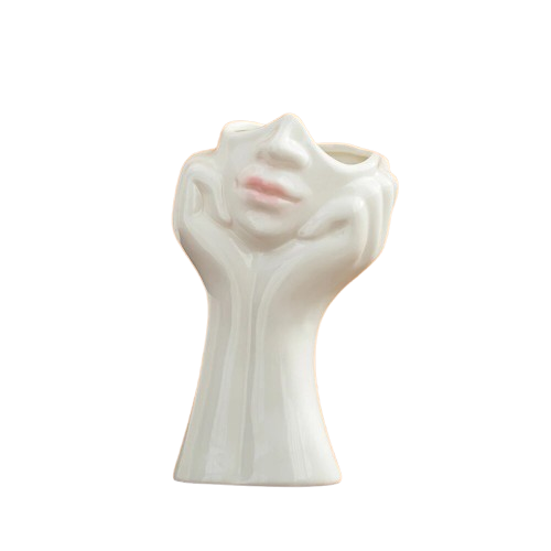 Escultura Rosto Feminino em Cerâmica