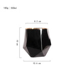 Taça de Cristal Black com Borda Dourada para Vinho – Design Minimalista