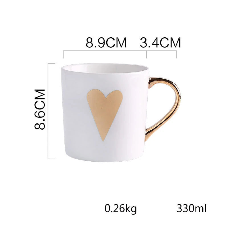 Caneca cerâmica pintada a ouro estilo nórdico, copo de água minimalista, copo de café caseiro, leite, copo casal, escritório, 330ml