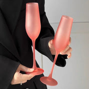 Taça Glamour de Vidro Fosco Rosa