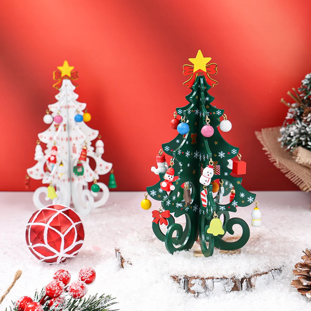 Ornamento de árvore de natal de madeira decoração de natal para casa 2025 pingente ornamento de natal Navidad Natal presente de ano novo 2026