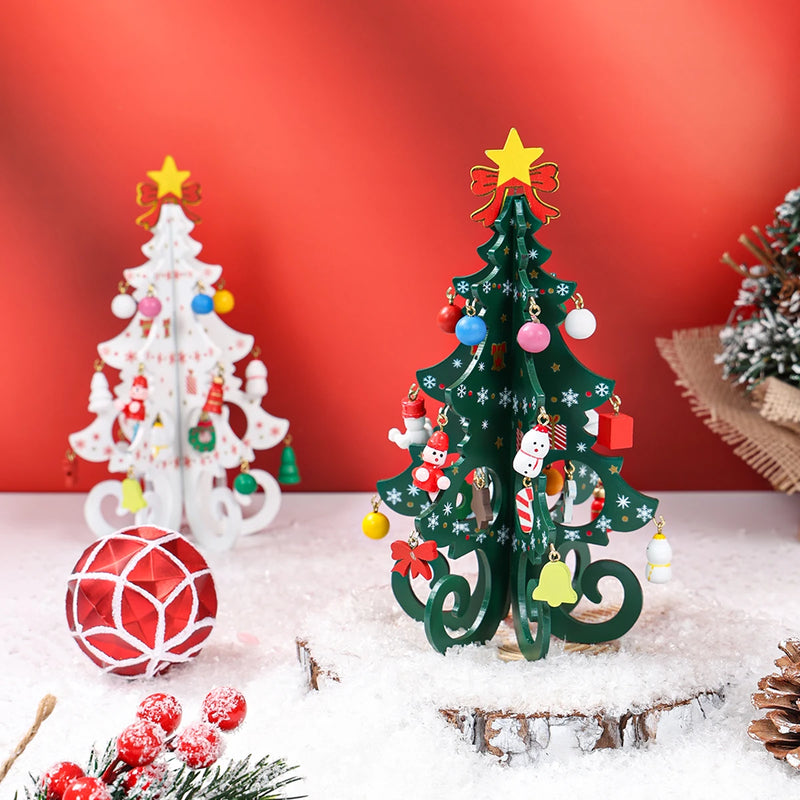 Ornamento de árvore de natal de madeira decoração de natal para casa 2025 pingente ornamento de natal Navidad Natal presente de ano novo 2026