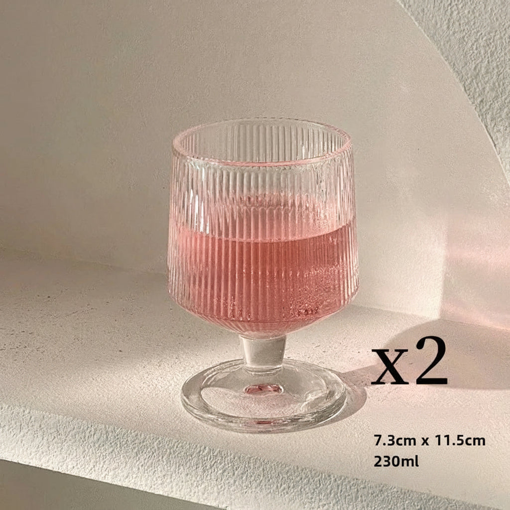 Taça de Vidro com Listras Verticais Sofisticado - 230ml