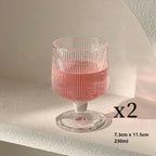 Taça de Vidro com Listras Verticais Sofisticado - 230ml