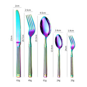 5 peças de faca de aço inoxidável, garfo, colher conjunto de talheres de bife ocidental resistente