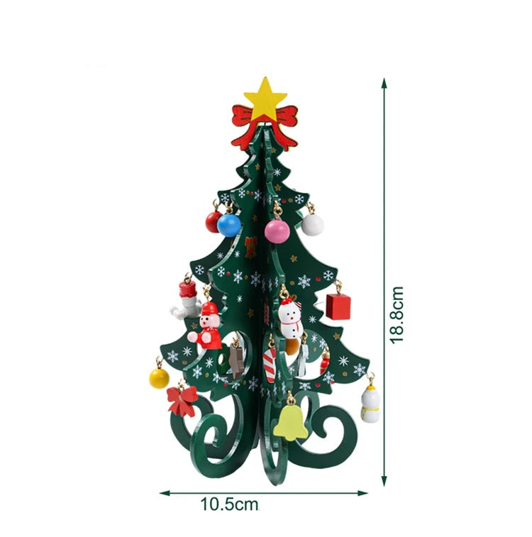 Ornamento de árvore de natal de madeira decoração de natal para casa 2025 pingente ornamento de natal Navidad Natal presente de ano novo 2026