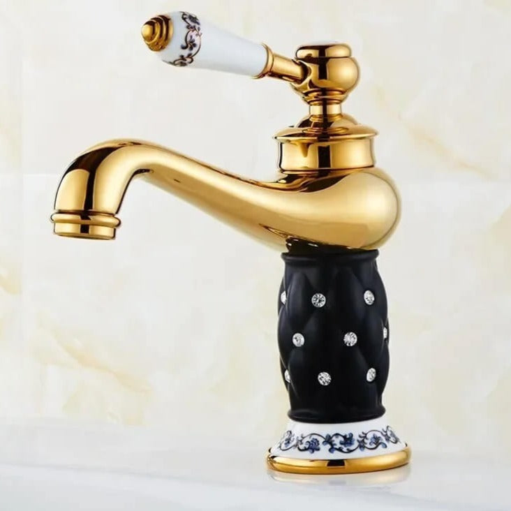 Torneira Vintage em Cerâmica para Banheiro Quente e Frio