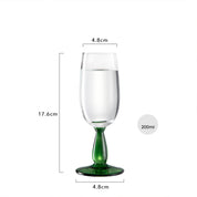 Taça de Cristal com Base Verde - 2 Tamanhos