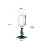 Taça de Cristal com Base Verde - 2 Tamanhos