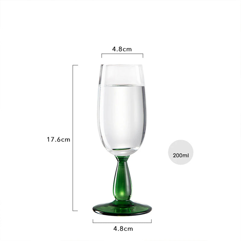 Taça de Cristal com Base Verde - 2 Tamanhos