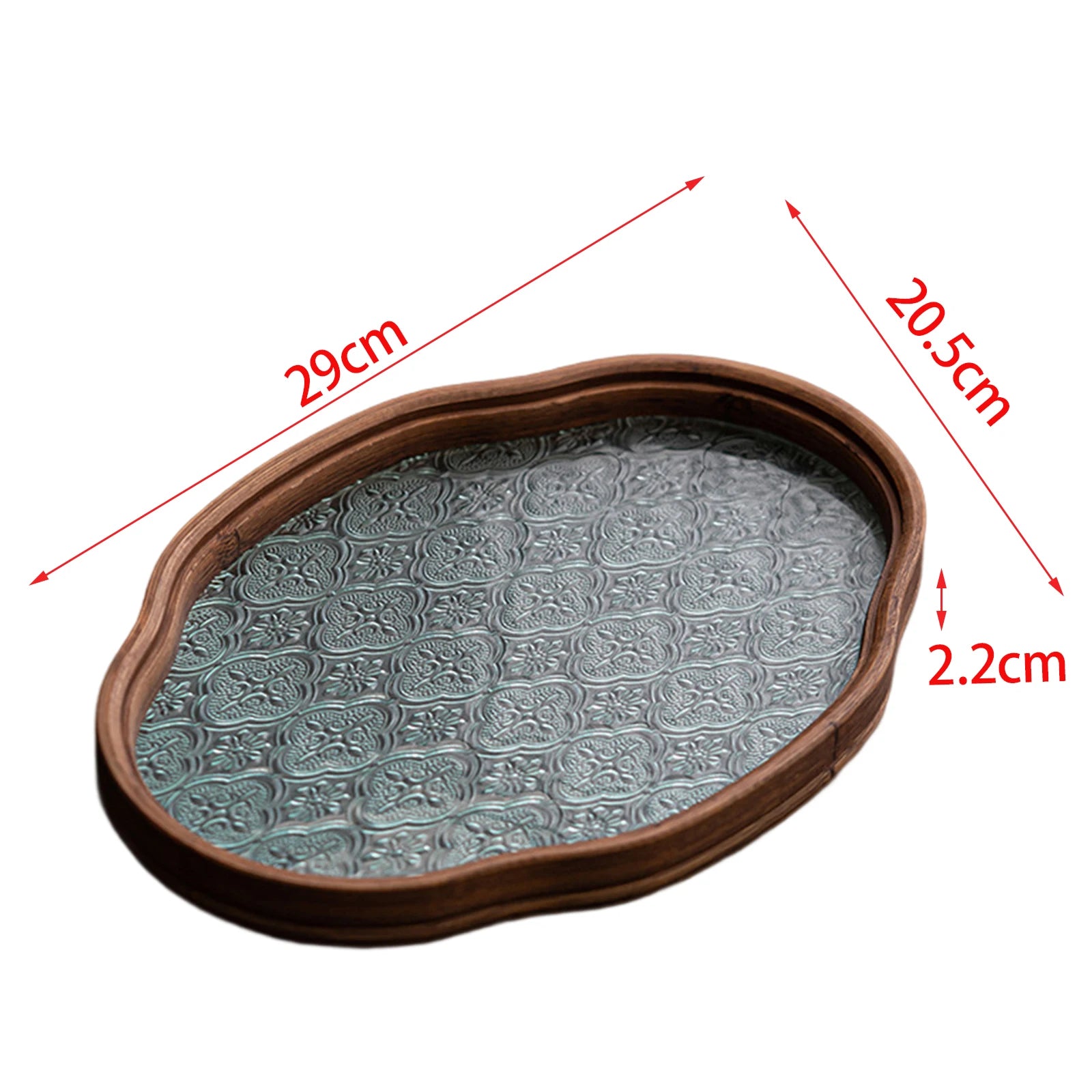 Bandeja de Vidro com Design Floral Begônia