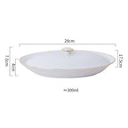 Travessa Oval de Cerâmica Luxo com Tampa e Acabamento Dourado Elegante
