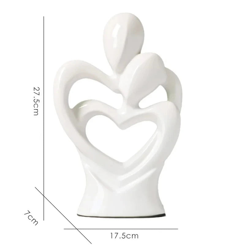 Escultura O Abraço em Cerâmica