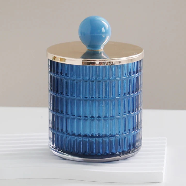 Europeu Vidro Armazenamento Jar, Multifuncional Armazenamento Garrafa De Vidro, Cor Doce Jar, Cotonete De Algodão, Vela Perfumada, Household, Novo