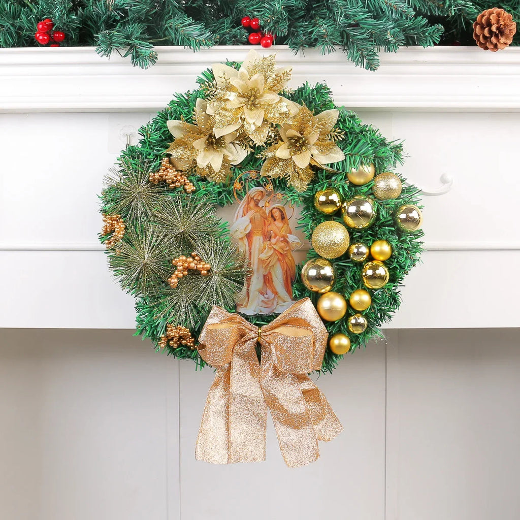 2025 guirlanda de natal jesus cristo com luz vermelha/dourada guirlanda porta feliz natal ornamento navidad ao ar livre decoração de festa de ano novo