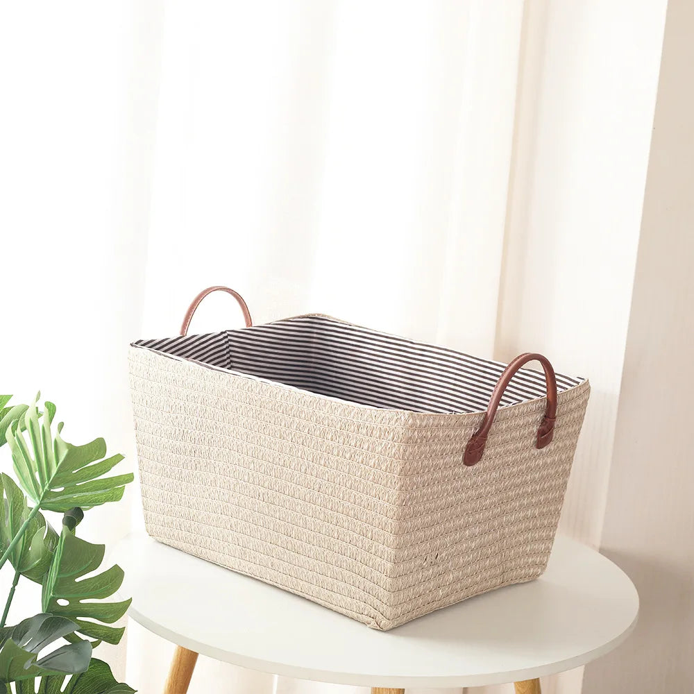 Cesta Organizadora Dobrável em Rattan Vintage