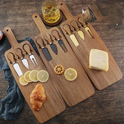 Conjunto Tábua de Queijo e Espátulas em Madeira Acácia - 4pcs