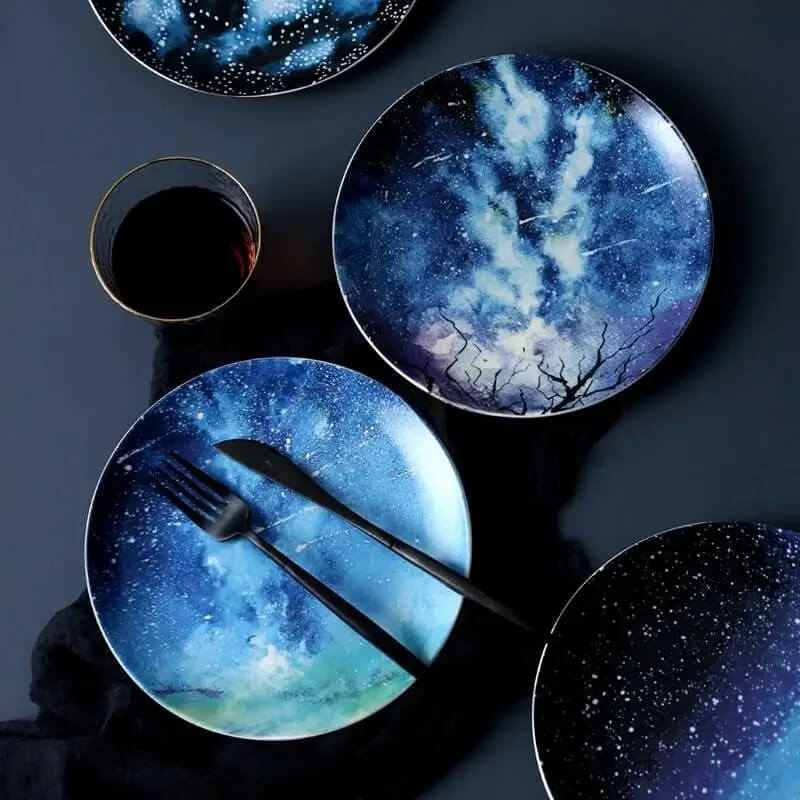 Pratos de Cerâmica Universo Estrelado