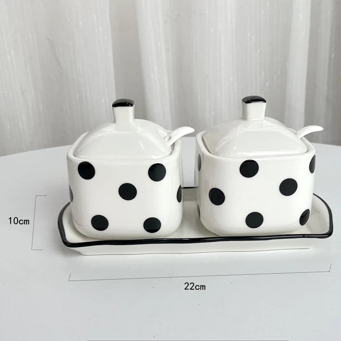 Porta Condimentos Bolinhas Cerâmica - Individual ou 2pcs