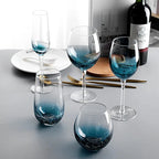 Taças e Copos Nórdicos de Cristal Premium Azul Escuro