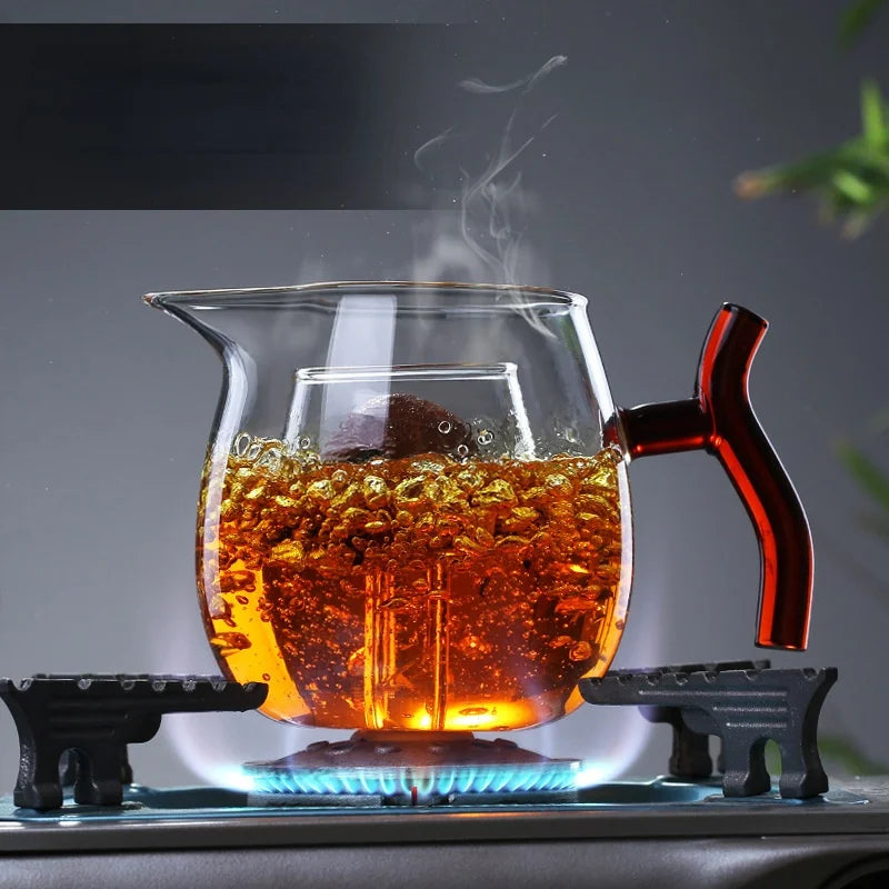 Bule de Vidro Rubro com Infusor para Chá