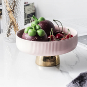 Tigela Luxe para Frutas em Cerâmica e Inox