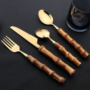 Conjunto Talheres de Bambu 24 Pcs
