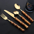 Conjunto Talheres de Bambu 24 Pcs