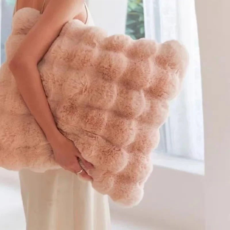 Almofada de Pelúcia Luxuosa para Sofá e Quarto
