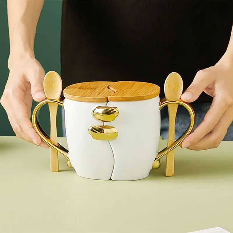Conjunto Canecas de Cerâmica com Design Abraço