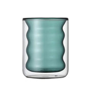 Copo de Vidro Colorido Parede Dupla 200ml - Design Espiral