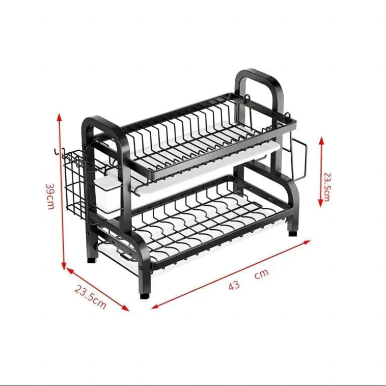 Escorredor de Pratos com Suporte para Utensílios
