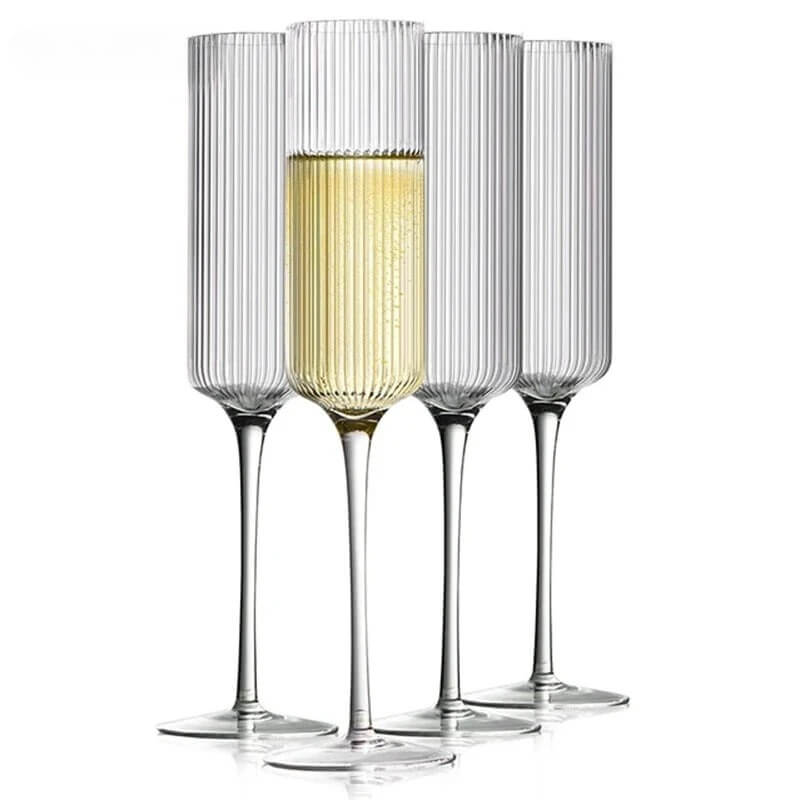 Taças de Vidro Listrado Kit 4 Peças