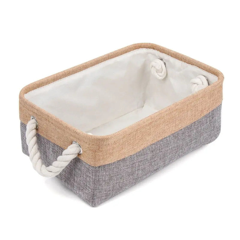 Cesta Dobrável de Linho para Armazenamento