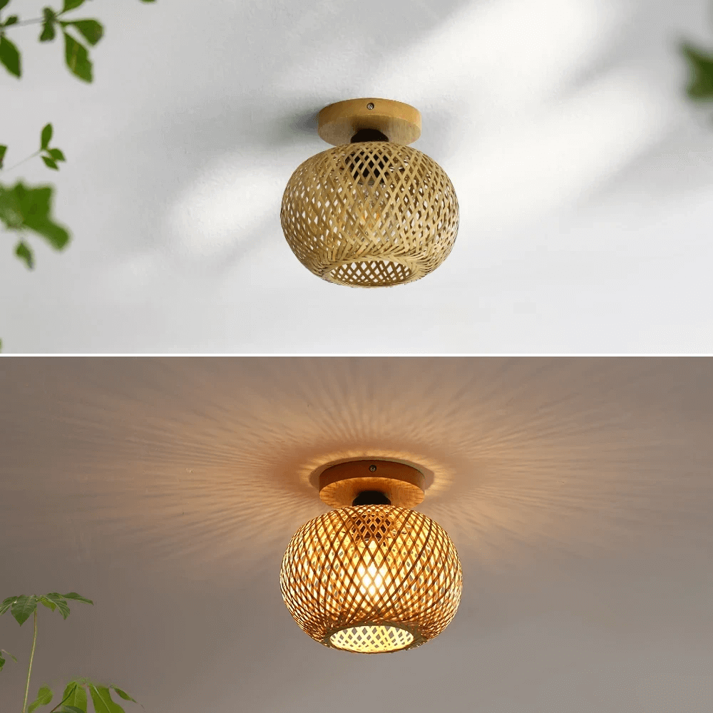 Luminária de Teto em Bambu Artesanal